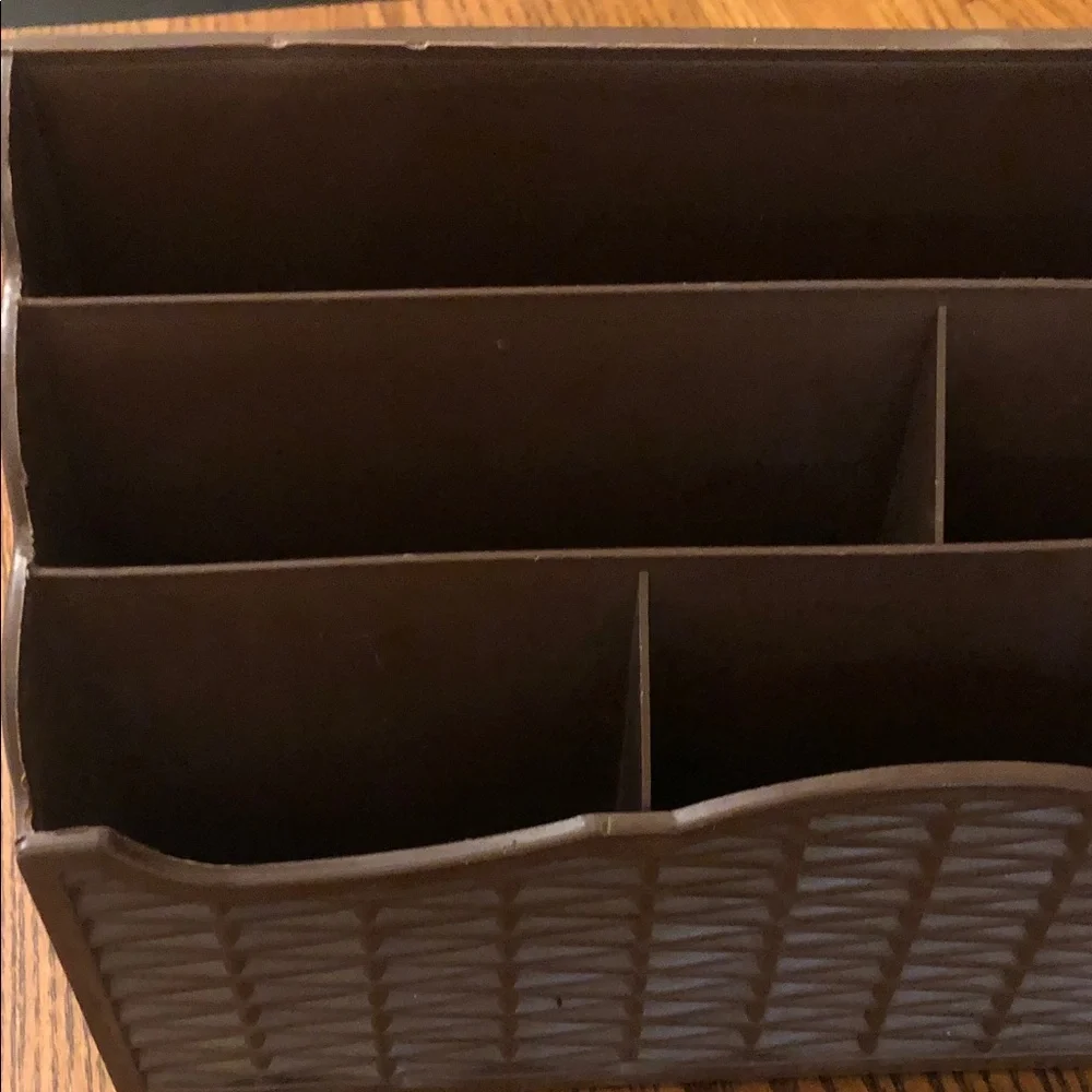 Brown Plastic Desk File Organizer - 3-Tier Mail & Document Sorter